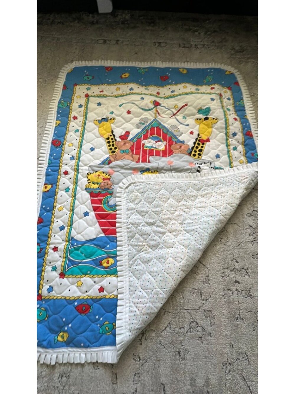 vintage Sue Dreamer Noah's Ark crib quilt - Picture 3 of 6
